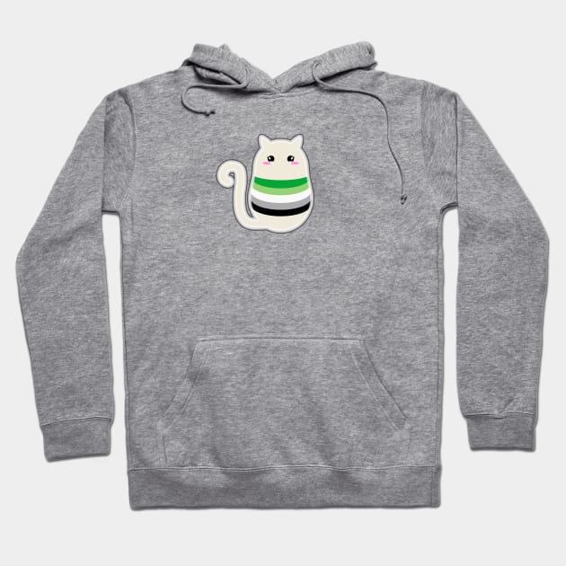 Aromantic Pride Cat Hoodie by Curse Me Not